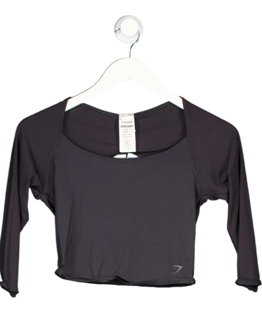 gymshark Black Backless Crop Top UK S
