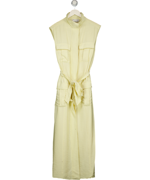 ASOS Design Utility Style Maxi Dress With Tie Waist In Buttermilk Yellow UK 8