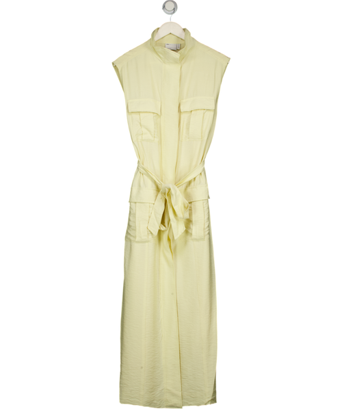 ASOS Design Utility Style Maxi Dress With Tie Waist In Buttermilk Yellow UK 8
