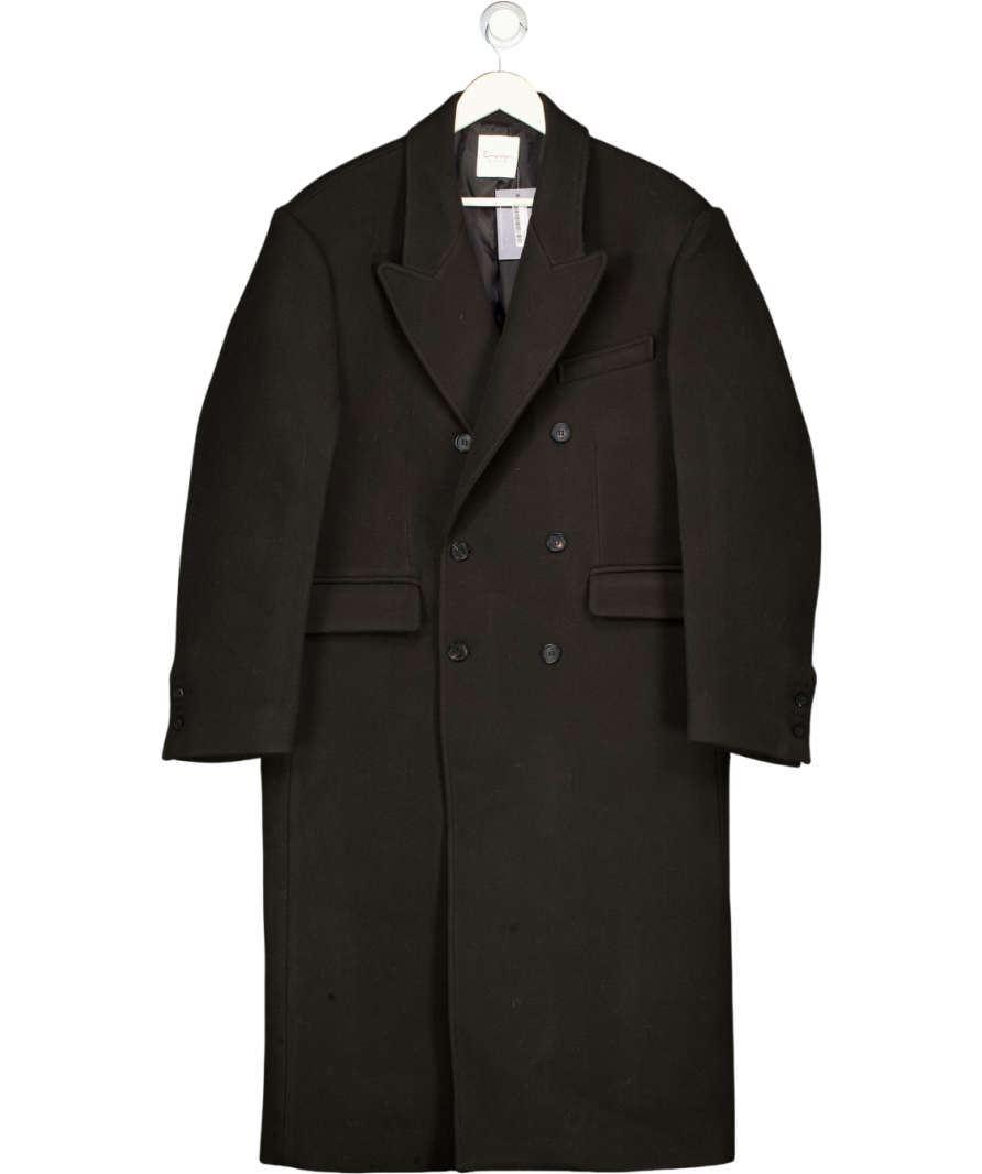 OASIS Black Double Breasted Tailored Coat UK L