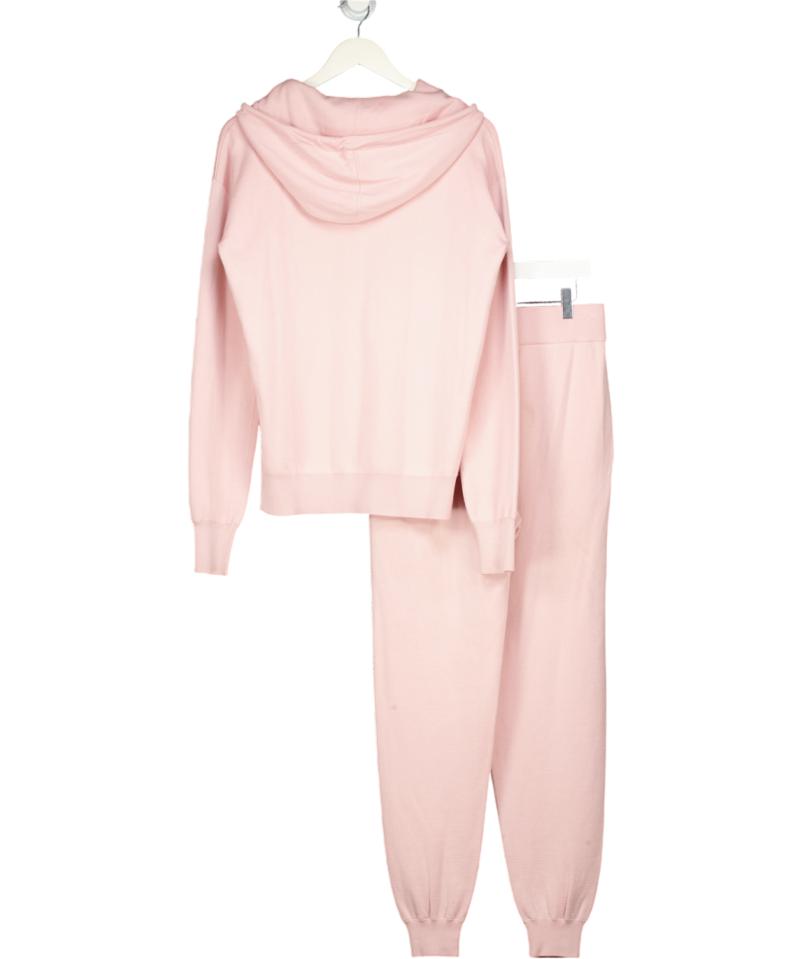 Olivia von Halle 2-piece Dusty Pink Silk And Cashmere-blend Hoodie And Track Pants Set UK S