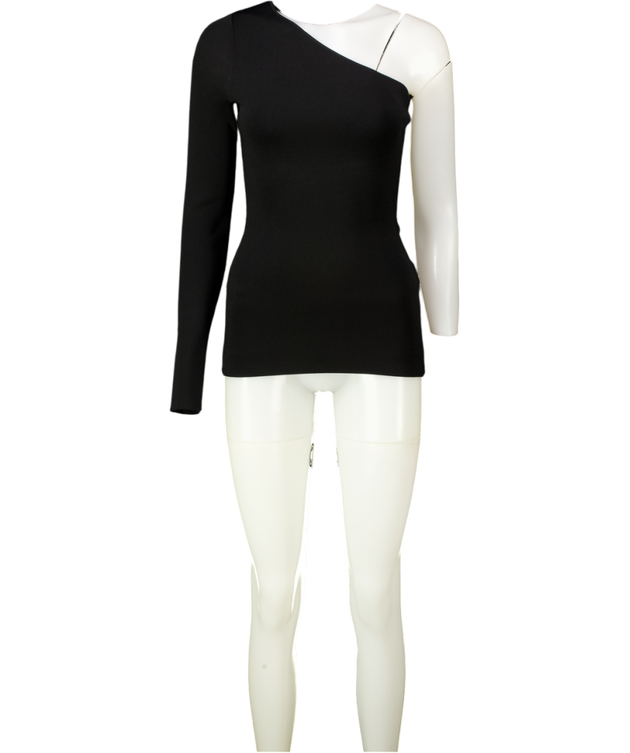 VICTORIA BECKHAM Black Vb Body One-shoulder Top Sz1 UK XS