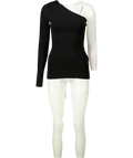 VICTORIA BECKHAM Black Vb Body One-shoulder Top Sz1 UK XS