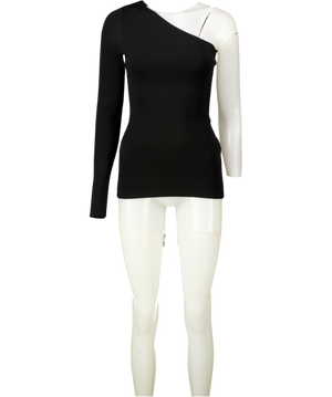 VICTORIA BECKHAM Black Vb Body One-shoulder Top Sz1 UK XS