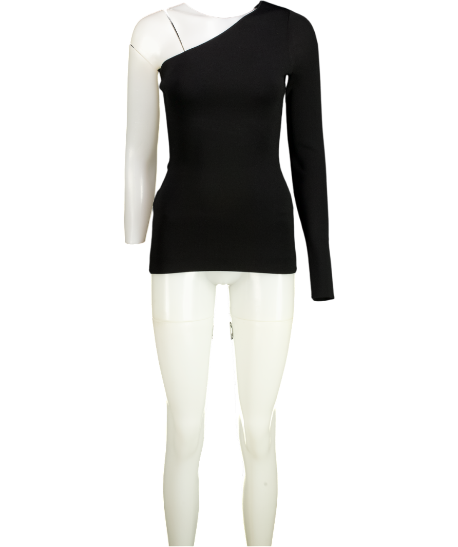 VICTORIA BECKHAM Black Vb Body One-shoulder Top Sz1 UK XS