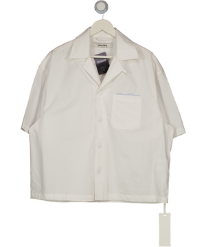 about:blank White Short Sleeve Logo Pocket Shirt UK L