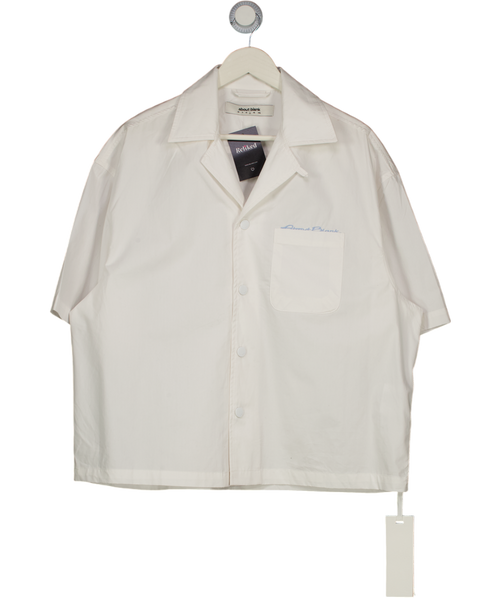 about:blank White Short Sleeve Logo Pocket Shirt UK L