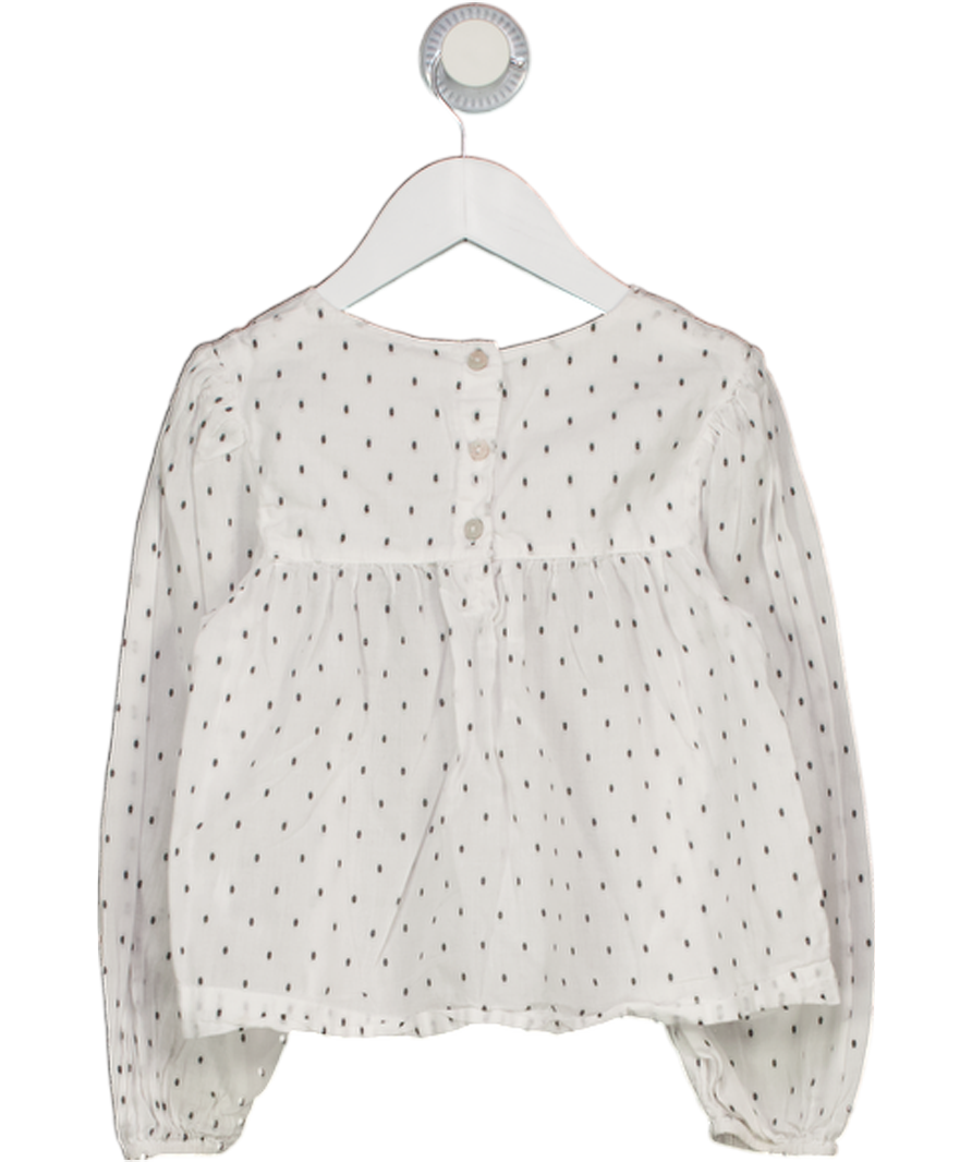 MO KIDS White Black Embroidered Blouse 7-8 Years