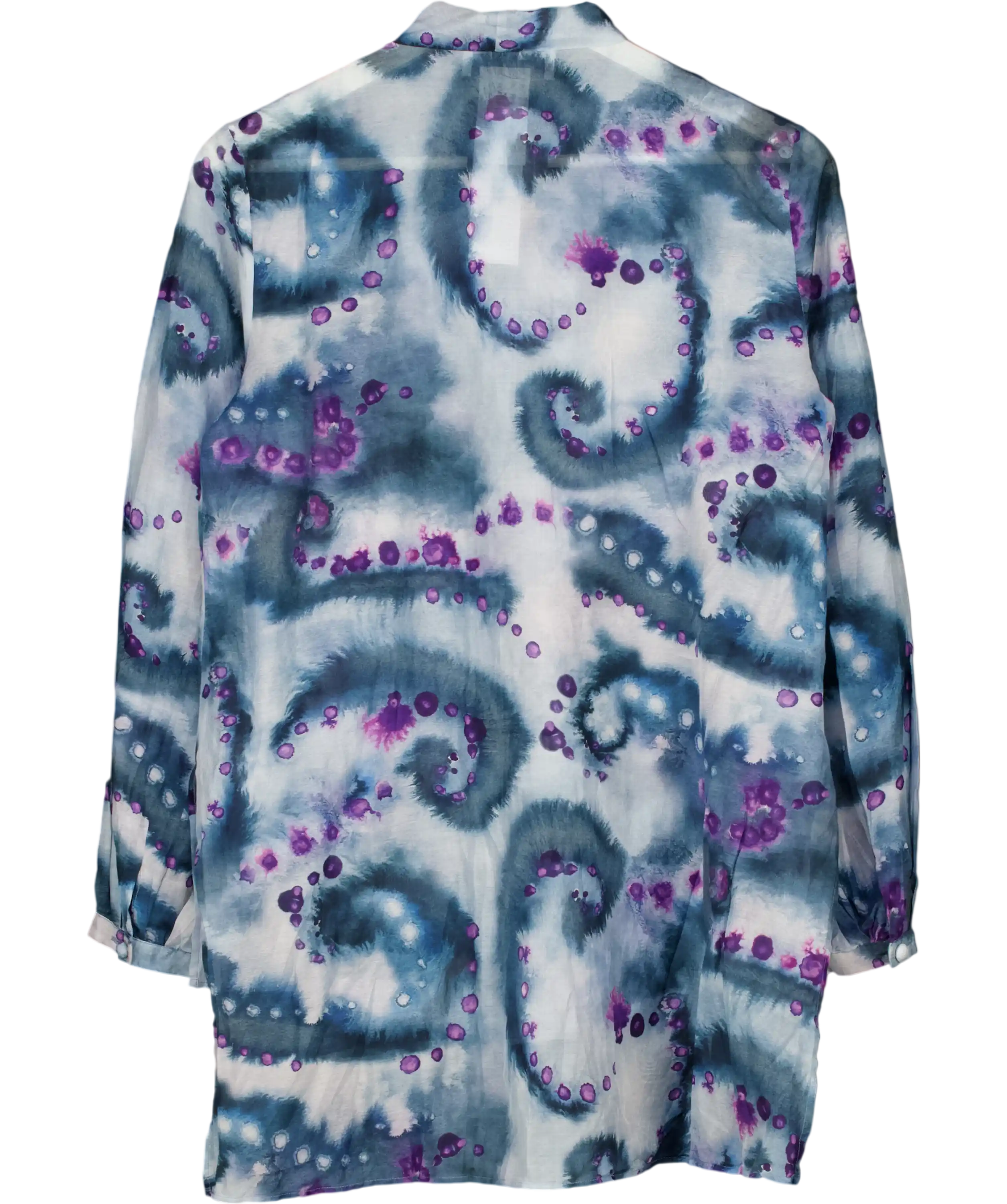 Marina Rinaldi Blue Silk And Cotton Shirt UK 10