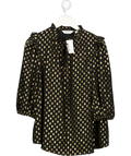 DOROTHY PERKINS Maternoty Black Metallic Spot Print Blouse UK 10