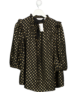 DOROTHY PERKINS Maternity Black Metallic Spot Print Blouse UK 10