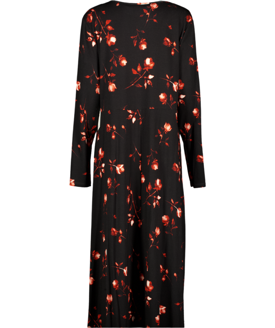 SAINT + SOFIA Black Maggie Wrap Midi Dress UK 22