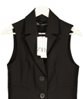 ZARA Black Fitted 2-button Waistcoat Top UK XS