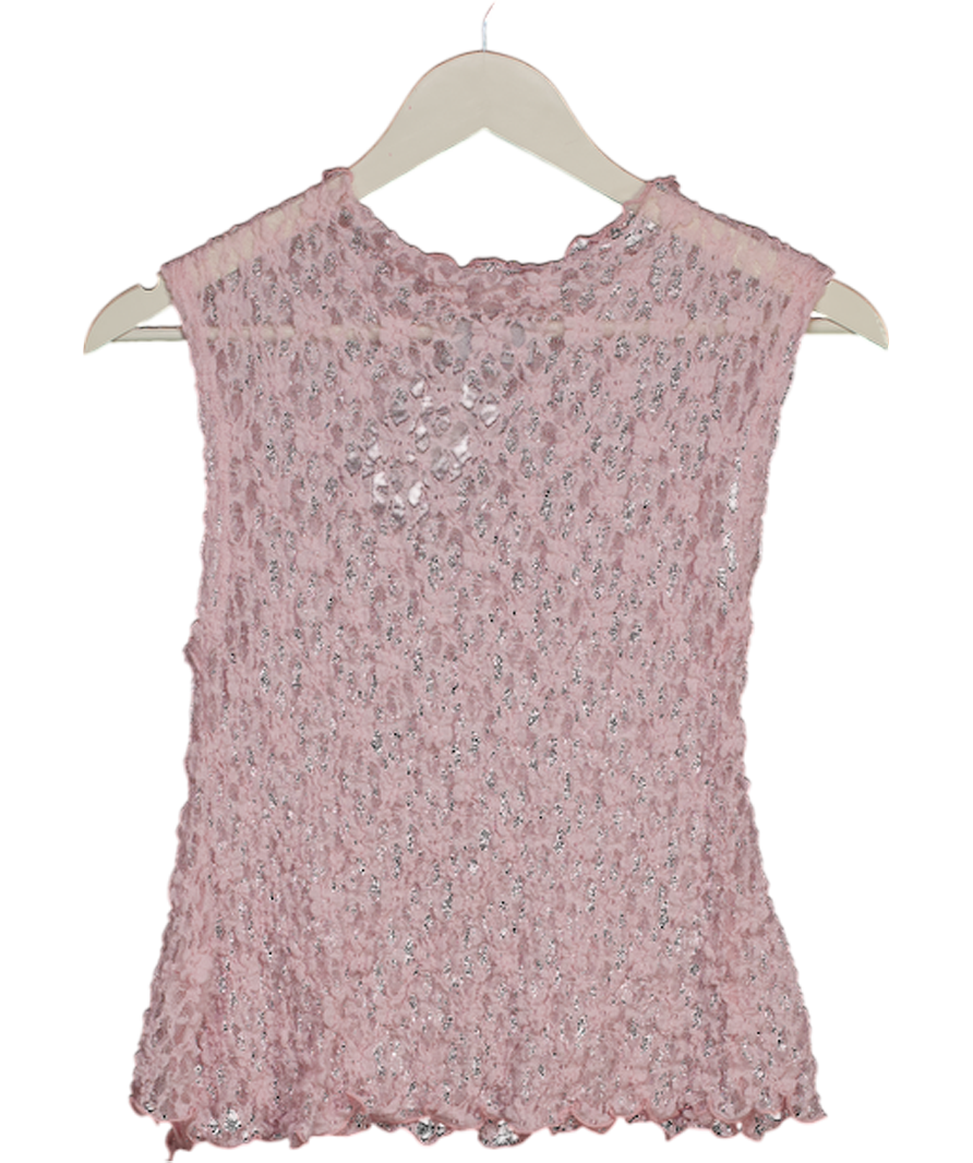 ASOS Pink Textured Lace Tank Top UK S