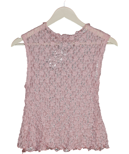 ASOS Pink Textured Lace Tank Top UK S