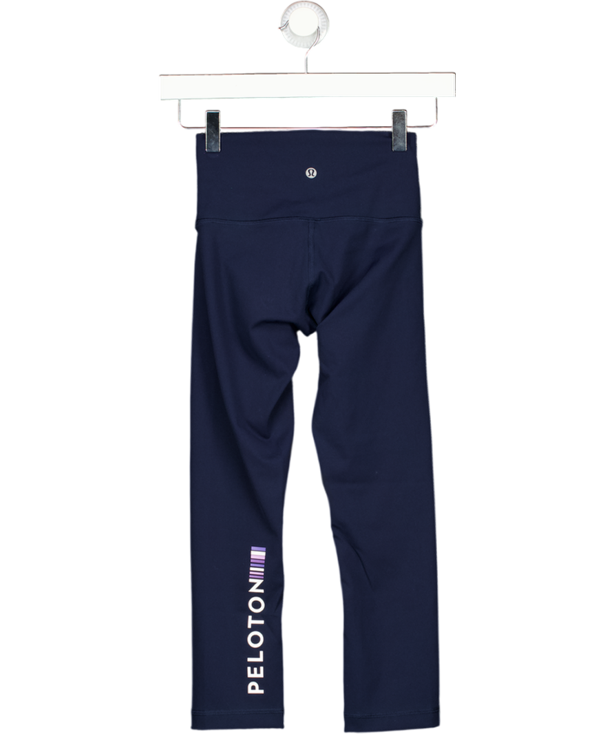 LULULEMON X Peleton Navy Blue Logo Leggings Us2 UK 6
