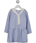 La Coqueta Blue Pinstripe Dress Long Sleeve Tie Neck Details 6 Years