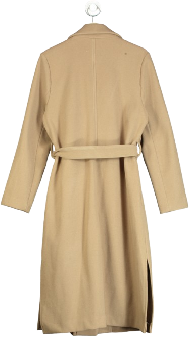 New Look Beige Tailored Unlined Longline Belted Coat UK 12