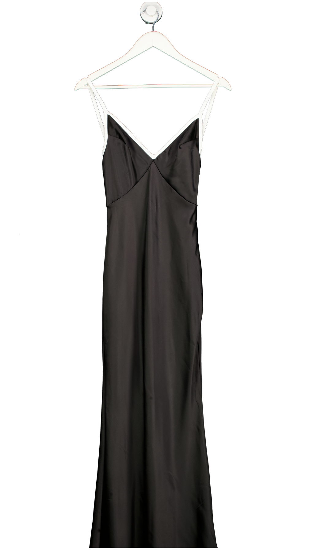 Sndys Black Satin Cami Plunge Maxi Dress UK XS