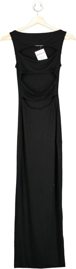 Bayse Black Cut-out Front Midi Dress UK XS