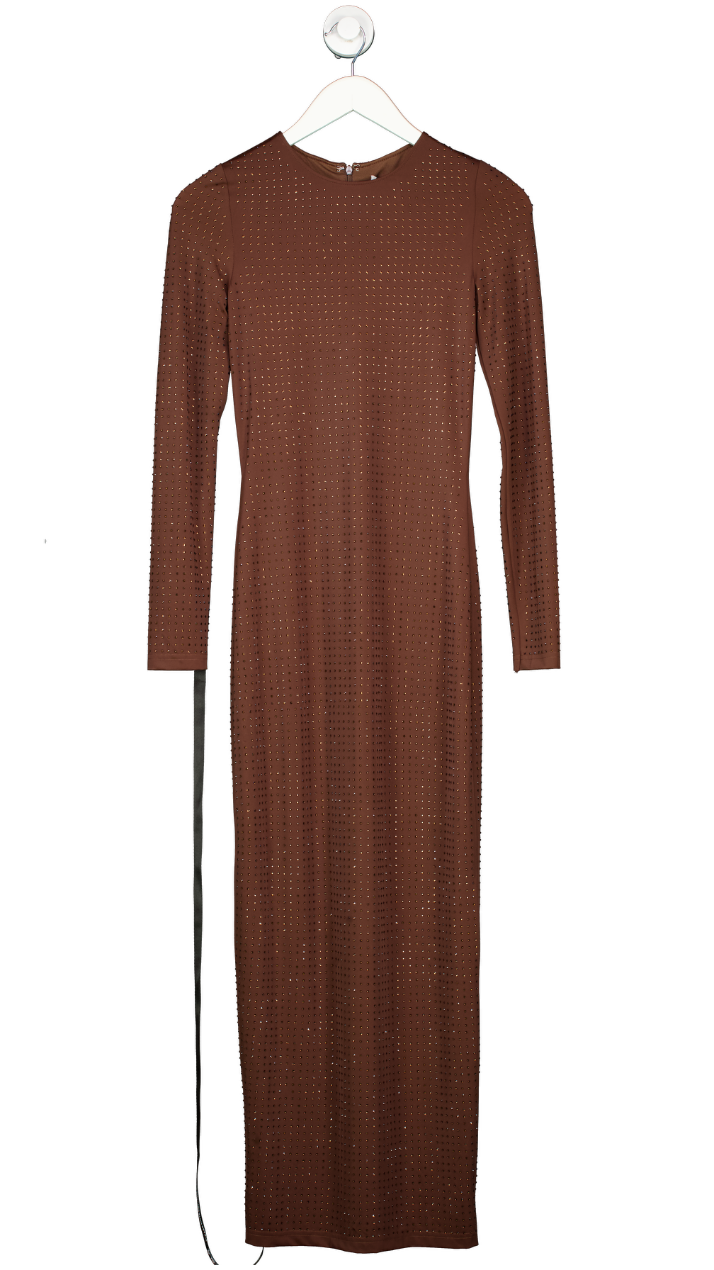 SLA the label Brown Margot Diamante Midi Dress UK XXS