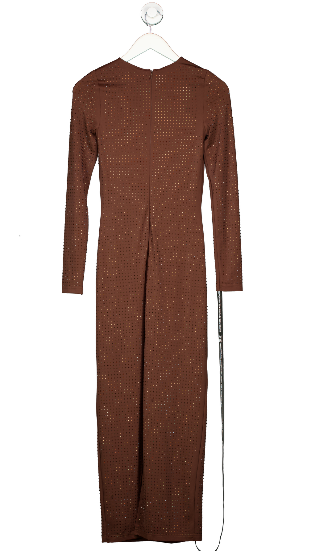 SLA the label Brown Margot Diamante Midi Dress UK XXS