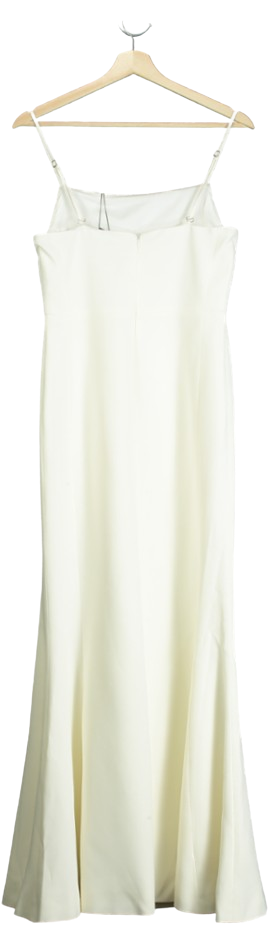 Karen Millen White Compact Stretch Viscose Tailored Square Neck Maxi Dress UK 8