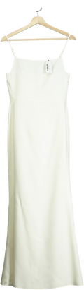 Karen Millen White Compact Stretch Viscose Tailored Square Neck Maxi Dress UK 8
