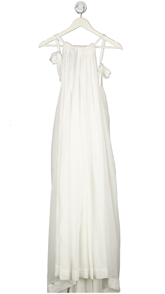 Pitusa White Low Back Satin Strap Maxi Dress One Size