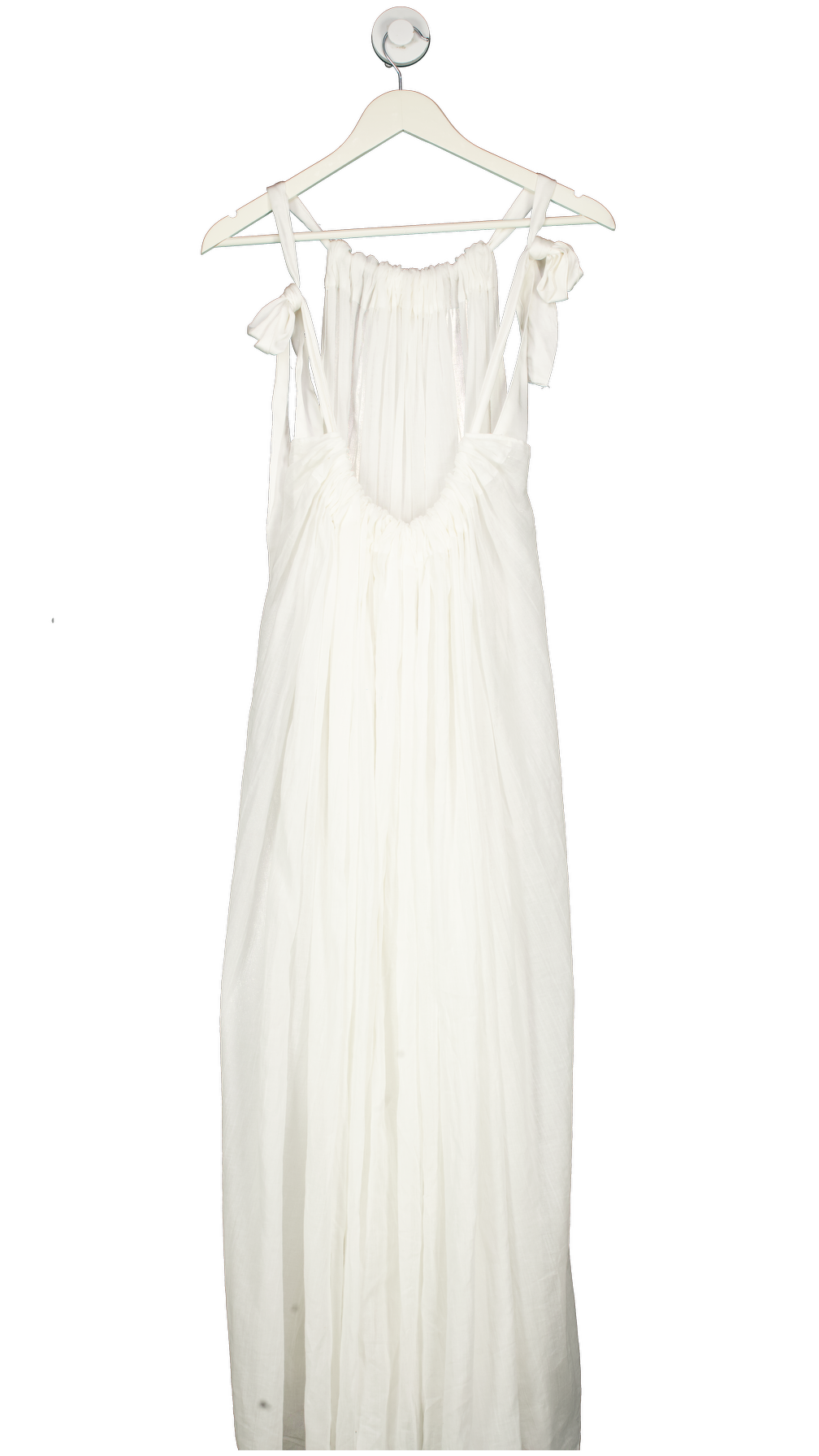 Pitusa White Low Back Satin Strap Maxi Dress One Size