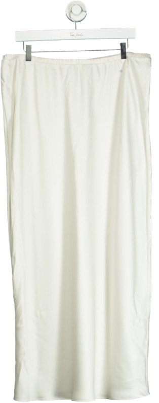 Lounge White Satin Maxi Skirt UK XXL