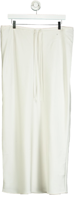 Lounge White Satin Maxi Skirt UK XXL