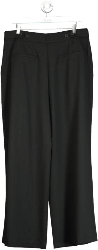 TALA Black Everyday Tailoring Adjustable Wide Leg Trousers UK XL