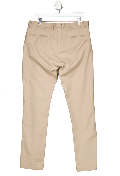 REISS Beige Slim Fit Cotton Blend Chinos In Stone W36