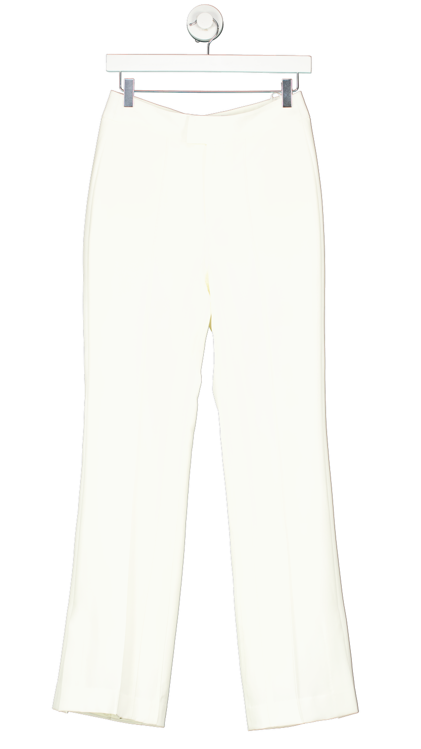 Tie For Her Cream Creamy White Mid Waisted Slightly Flared Trousers UK M