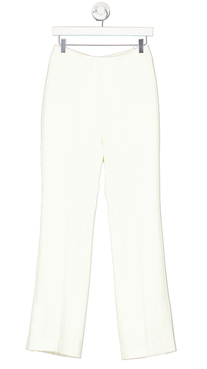 Tie For Her Cream Creamy White Mid Waisted Slightly Flared Trousers UK M