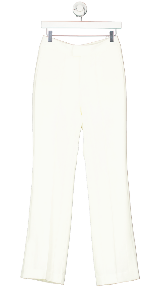 Tie For Her Cream Creamy White Mid Waisted Slightly Flared Trousers UK M