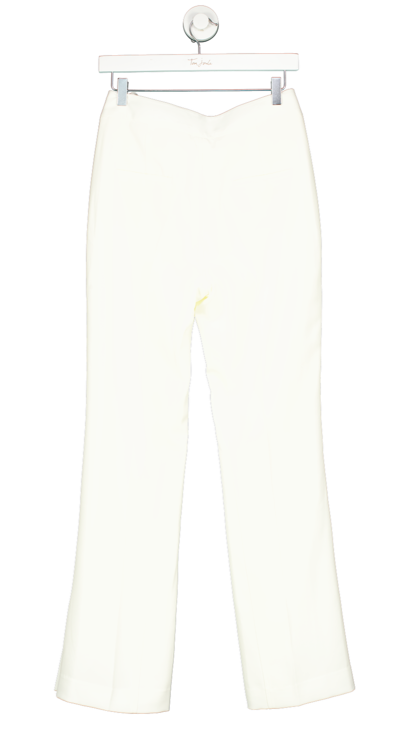 Tie For Her Cream Creamy White Mid Waisted Slightly Flared Trousers UK M