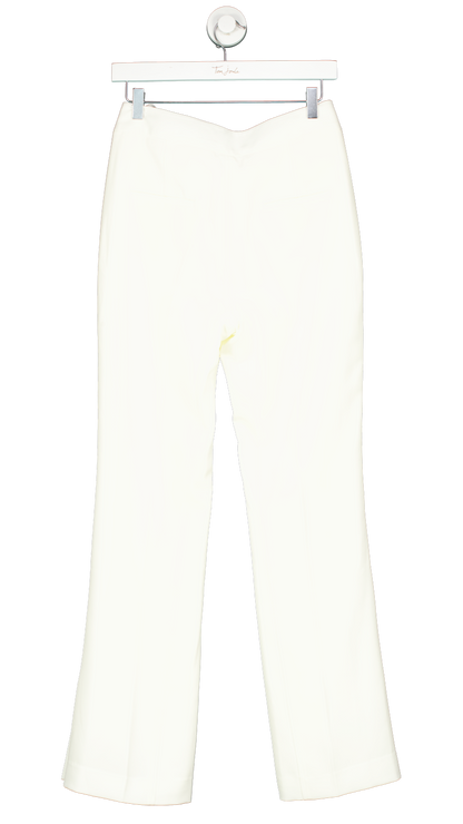 Tie For Her Cream Creamy White Mid Waisted Slightly Flared Trousers UK M