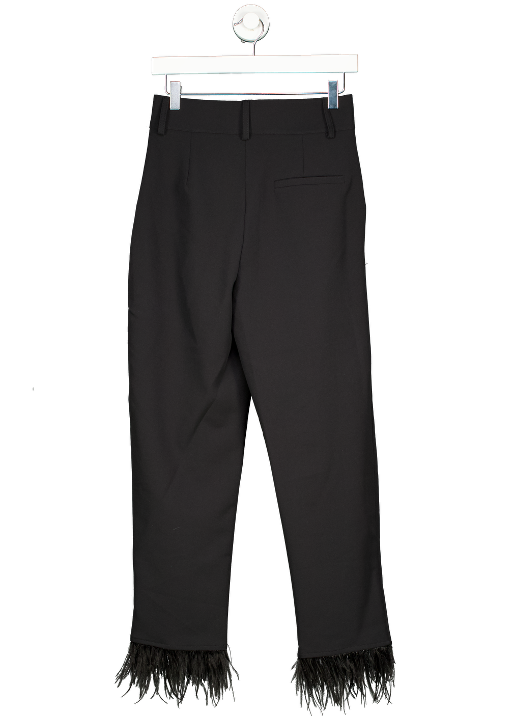 Lumina Feather Trim Trouser In Black UK S