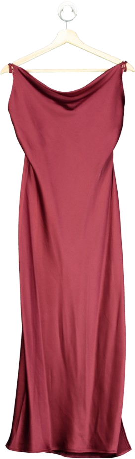 Rose Bullet Red Strappy Cowl Neck Midi Dress UK 10