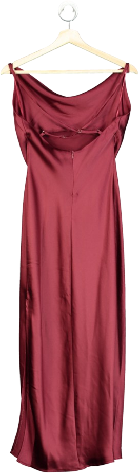 Rose Bullet Red Strappy Cowl Neck Midi Dress UK 10