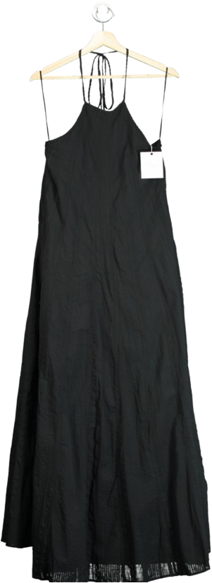 L'academie Black The Phila Halter Neck Maxi Dress UK XS