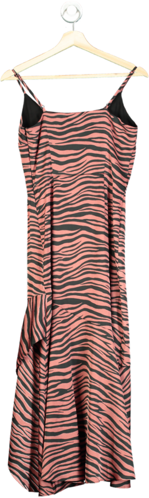 Coast Pink Strappy Satin Zebra Print Dress UK 8