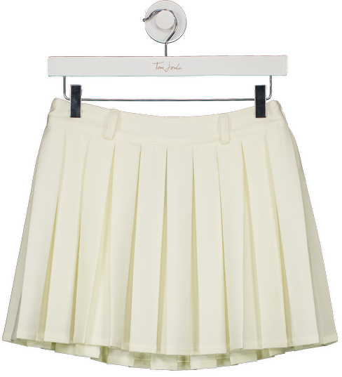 Meshki White Mura Pleated Mini Skirt UK S