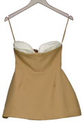 odd muse Beige Formal Bardot Strapless Top UK XS