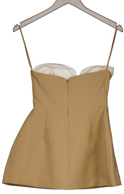 odd muse Beige Formal Bardot Strapless Top UK XS