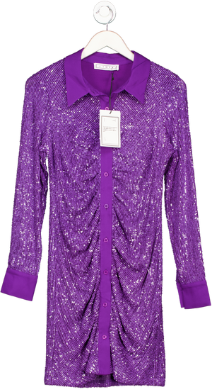 IN THE MOOD FOR LOVE In The Mood For Love Sequin Ruched Shirt Dress UK M