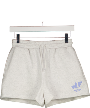 WHITE FOX Grey Logo Sweat Shorts UK XS