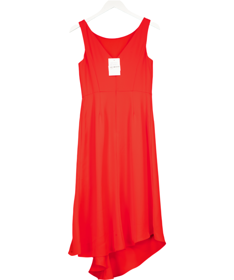 Phase Eight Red Asymmetric Hem Midi Dress UK 10